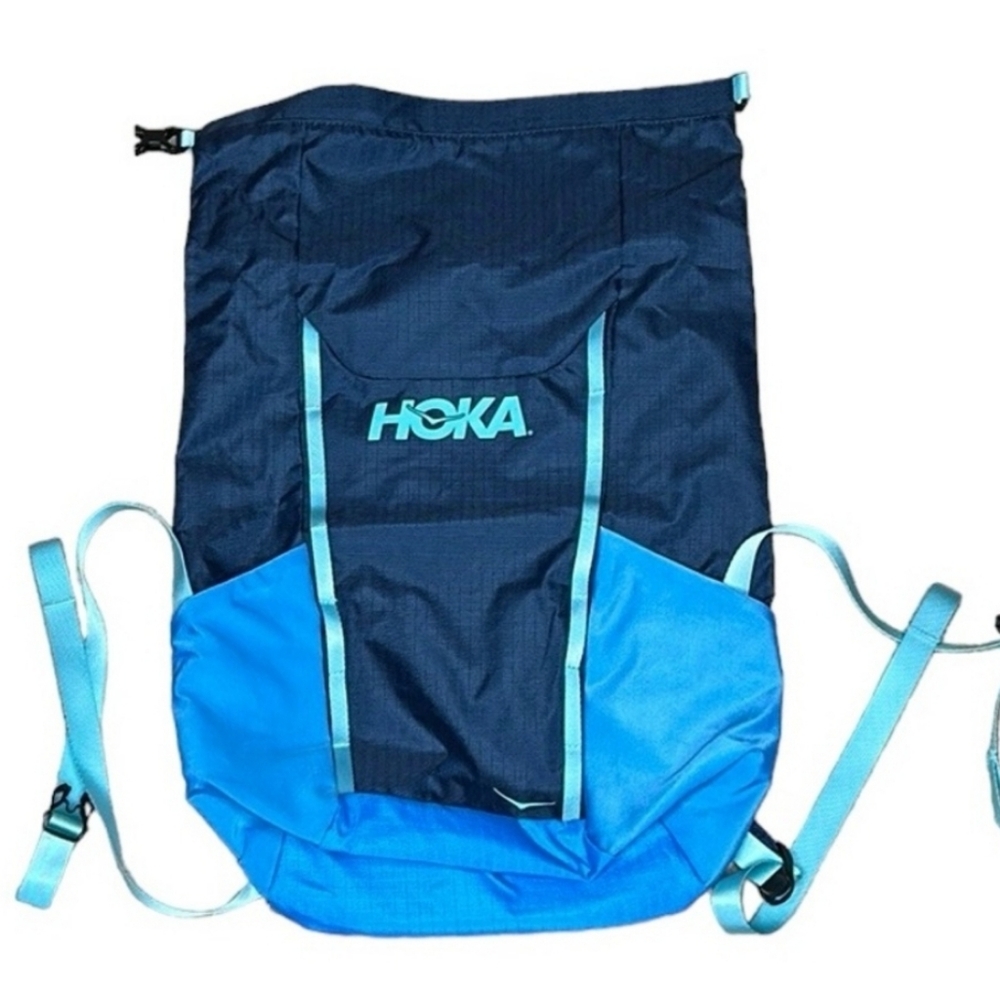 Hoka Roll Top Rucksack Backpack Blue Adjustable Straps